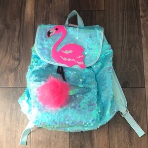 Bnwt justice flamingo backpack super cute